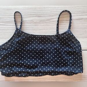 Brandy Melville Heart Polka Dotted Sheer Crop Top - OS/Large